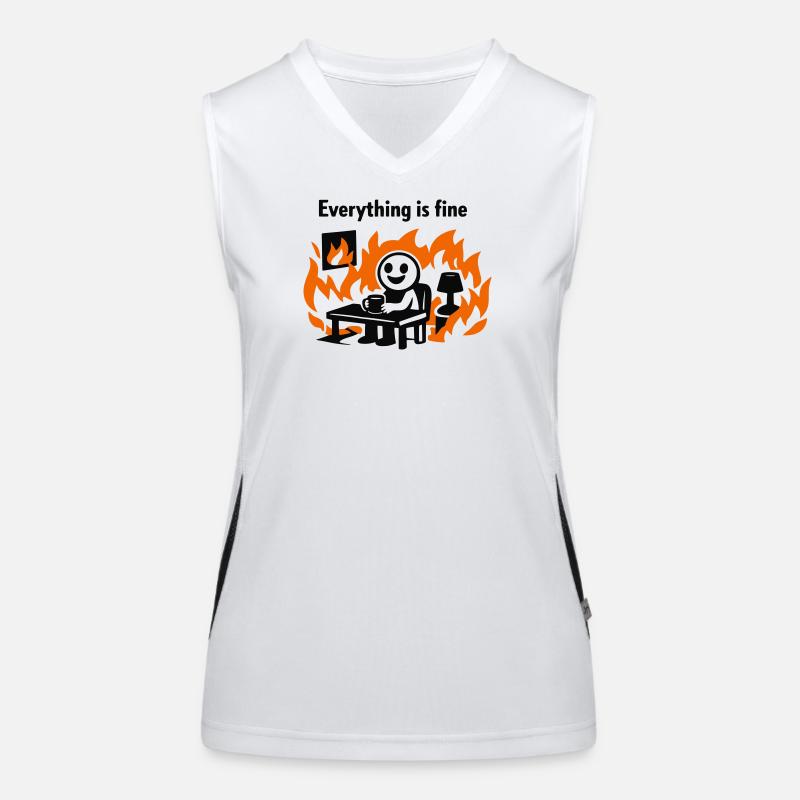 Everything is fine – Chaos Humor Design Funktionelles Kontrast-Tank Top für Frauen