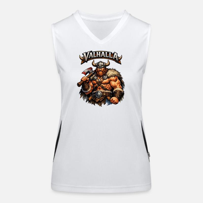 Valhalla Wikinger Axtheld Funktionelles Kontrast-Tank Top für Frauen