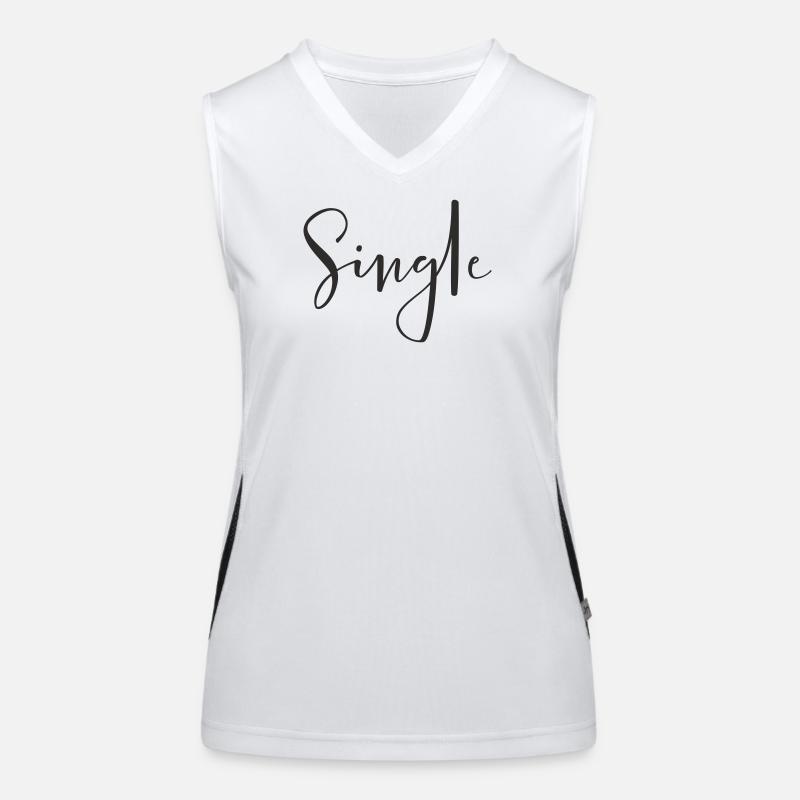 Single – Cooles Statement Textdesign Funktionelles Kontrast-Tank Top für Frauen