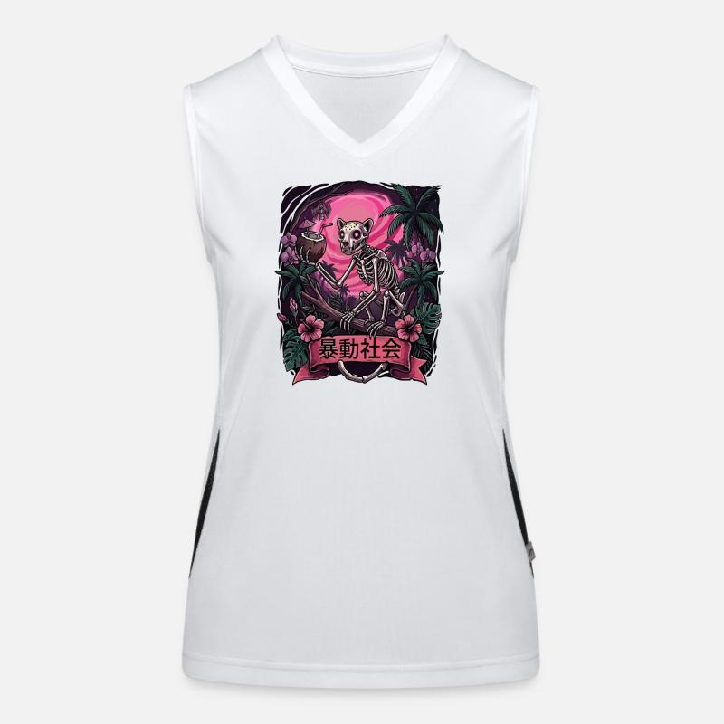 Tropical Skeleton Sunset Women's Functional Contrast Tank Top