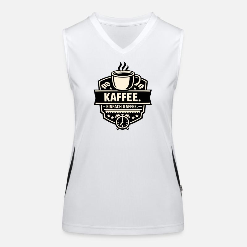 Kaffee. Einfach Kaffee. Funktionelles Kontrast-Tank Top für Frauen