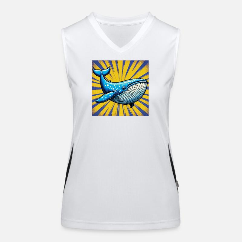 whale - Women's Functional Contrast Tank Top - white/black