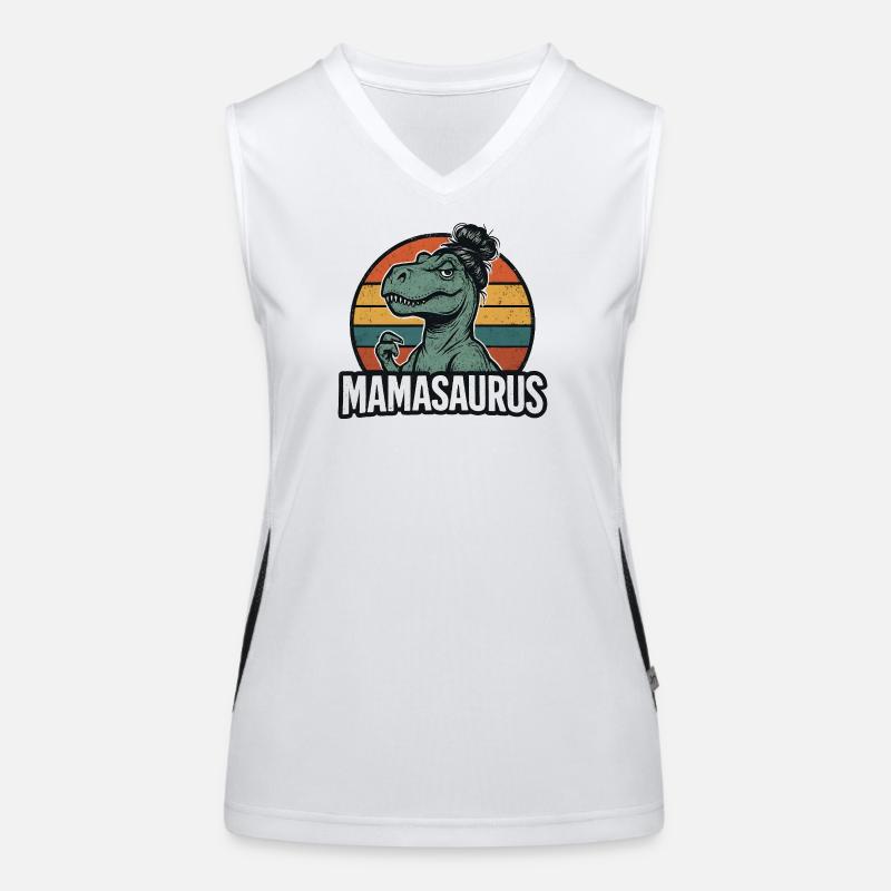 Mamasaurus Mama Mutter Geschenkidee Humor Lustig Funktionelles Kontrast-Tank Top für Frauen