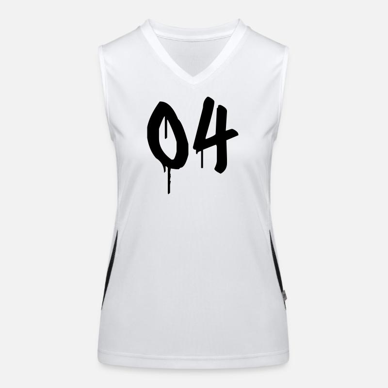 Nummer 04 Urbaner Graffiti-Stil Funktionelles Kontrast-Tank Top für Frauen
