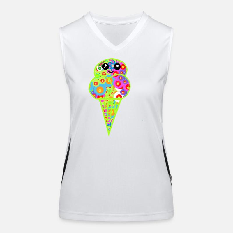 Retro Eis Vintage Kinder Kind 60er  Funktionelles Kontrast-Tank Top für Frauen