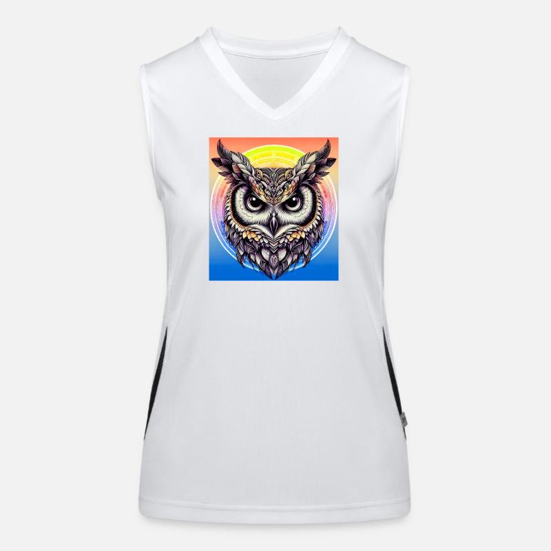 Eule Funktionelles Kontrast-Tank Top für Frauen
