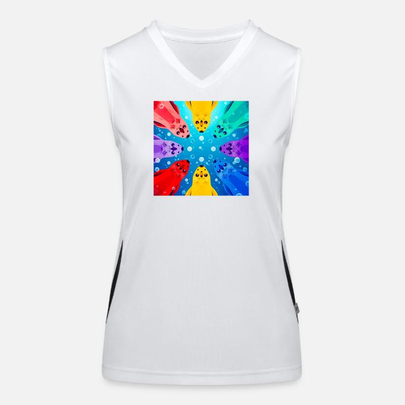 Bunte Kreis-Koi Funktionelles Kontrast-Tank Top für Frauen