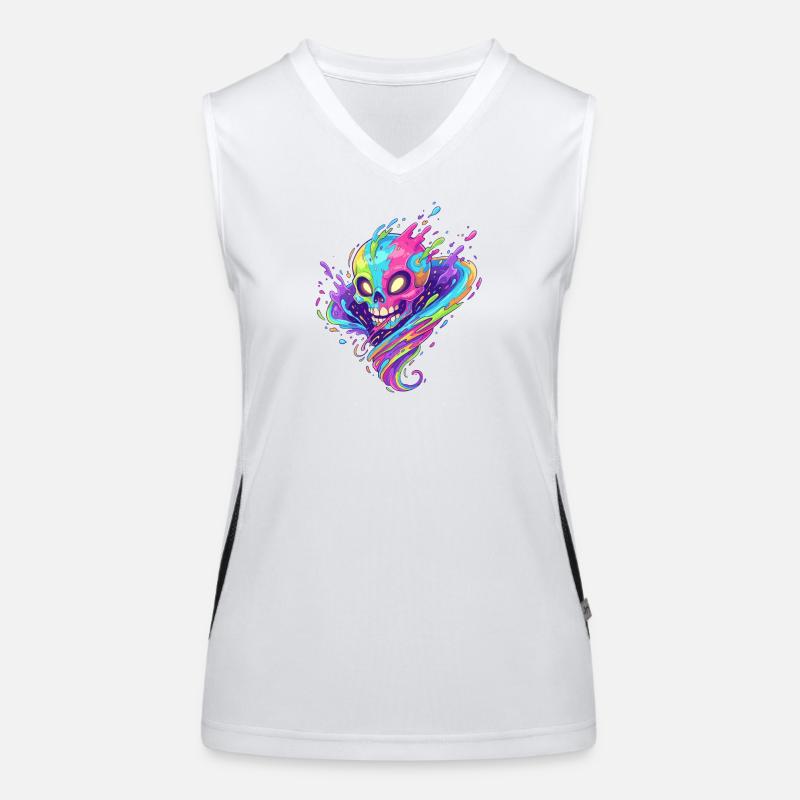 Neon Skull Color Buzz Women's Functional Contrast Tank Top