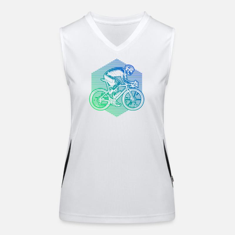 Idée cadeau pour un vélo de route avec vélo de route Débardeur respirant contrasté Femme