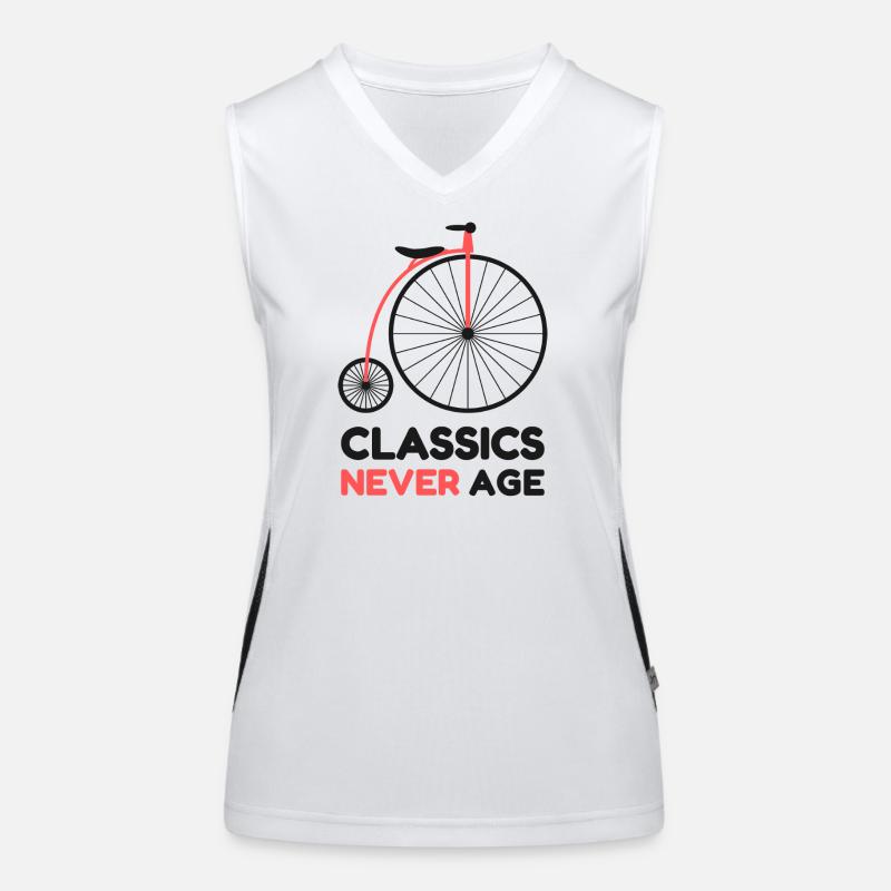 Classics Never Age Penny-Farthing Retro-Radfahren Funktionelles Kontrast-Tank Top für Frauen