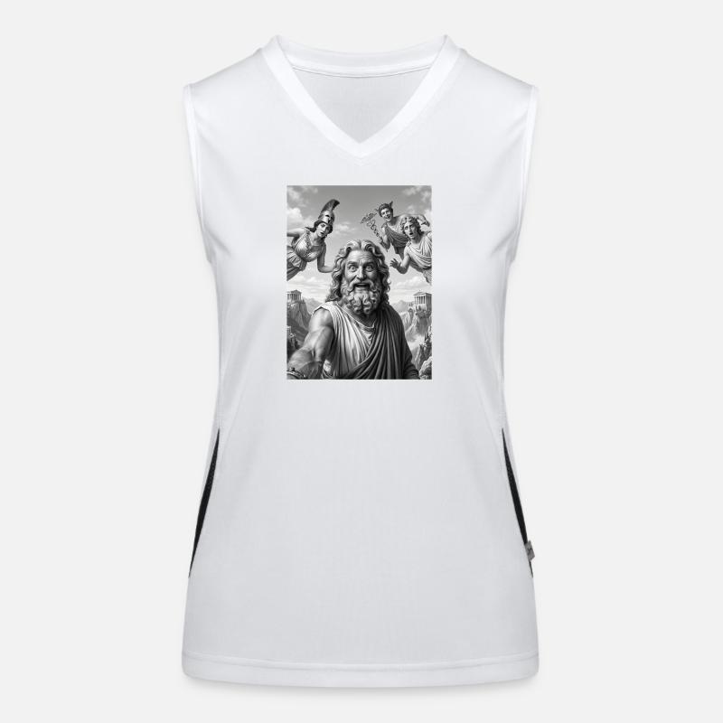 Zeus Selfie mit den Göttern Funktionelles Kontrast-Tank Top für Frauen