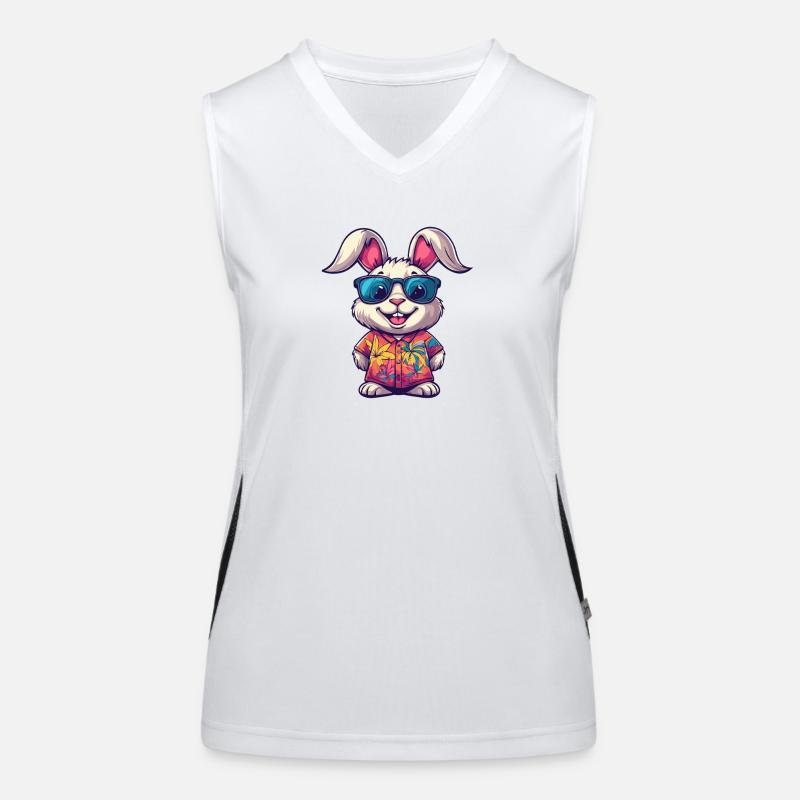 Hase Comic Urlaub Funktionelles Kontrast-Tank Top für Frauen