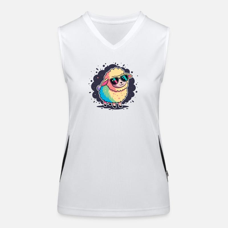 Sheep Rainbow Glasses Women's Functional Contrast Tank Top