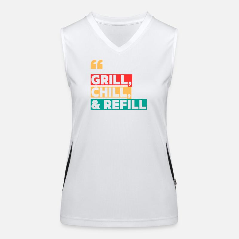 Grill, Refroidissement & Remplissage Débardeur respirant contrasté Femme