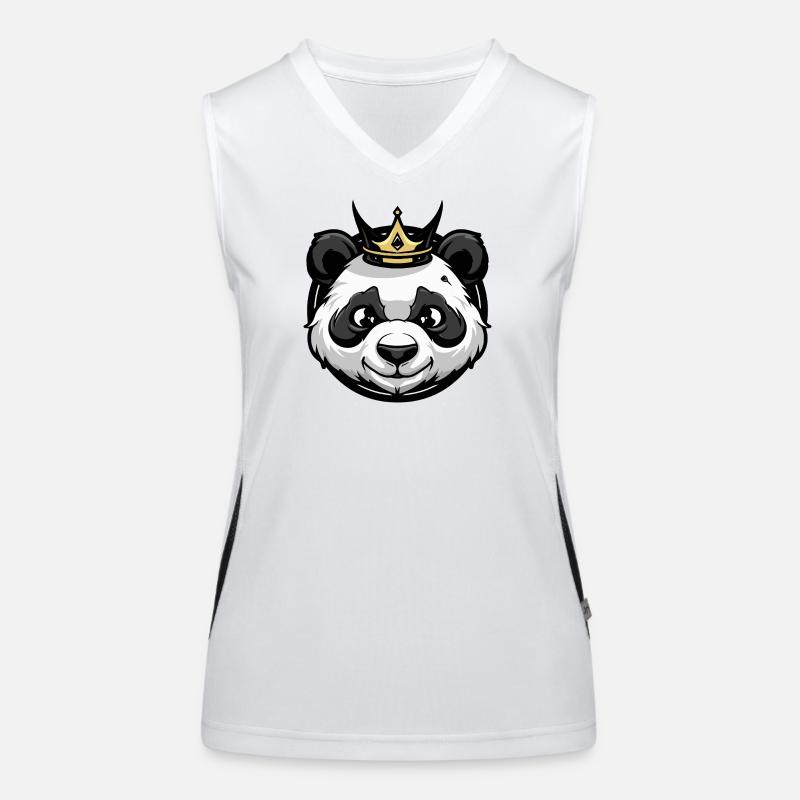 Panda Kopf Krone Funktionelles Kontrast-Tank Top für Frauen