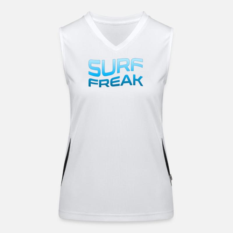 Surf Freak Blue Wave Style Funktionelles Kontrast-Tank Top für Frauen