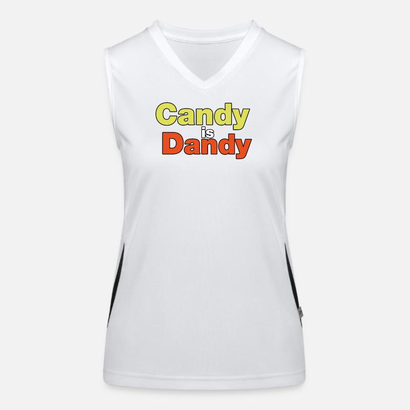 Candy ist Dandy Bold Typografie Funktionelles Kontrast-Tank Top für Frauen