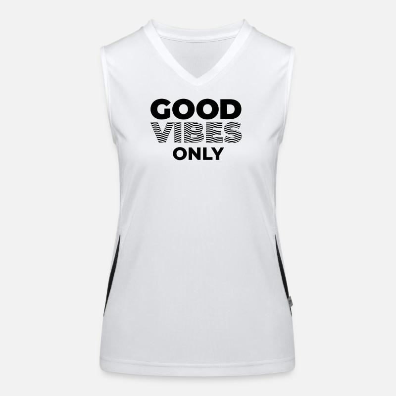 GOOD_VIBES_ONLY_Black Débardeur respirant contrasté Femme