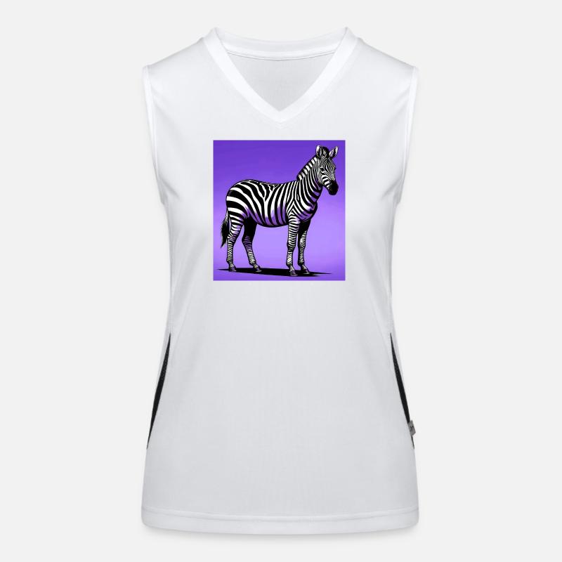 zebra - Women's Functional Contrast Tank Top - white/black