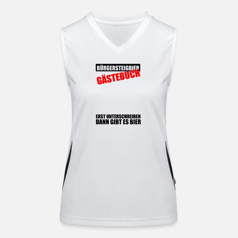 Gästebuch Bürgersteigbier Ortskontrollfahrt OKF Funktionelles Kontrast-Tank Top für Frauen