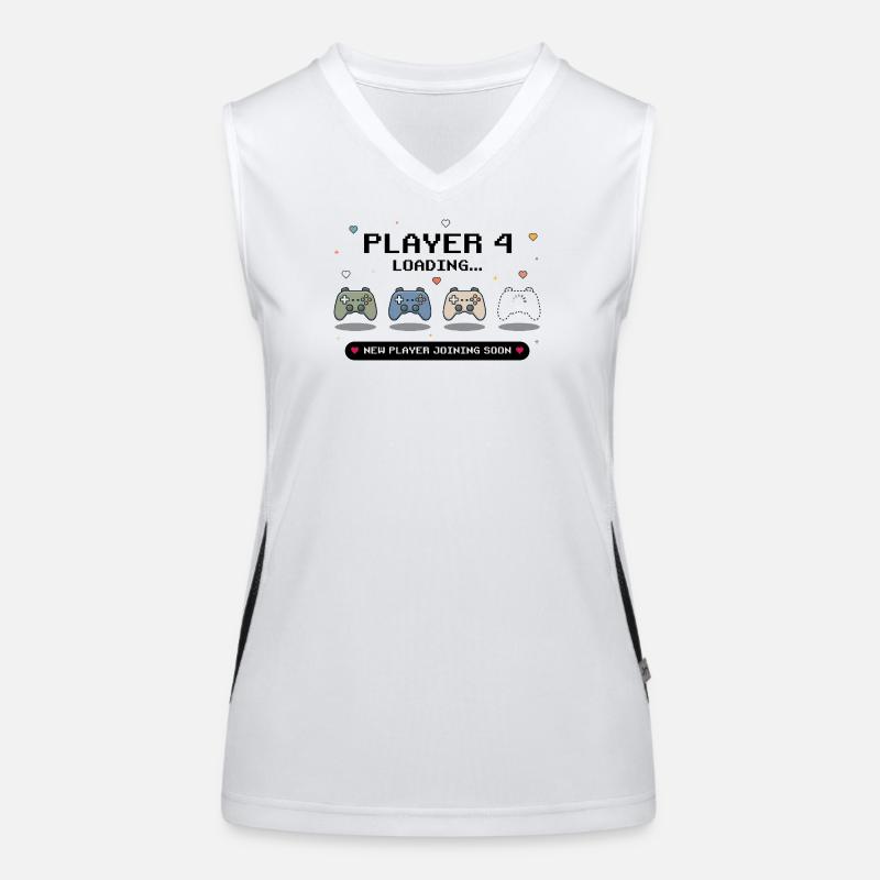 Player 4 Loading - Baby Announcement Women's Functional Contrast Tank Top