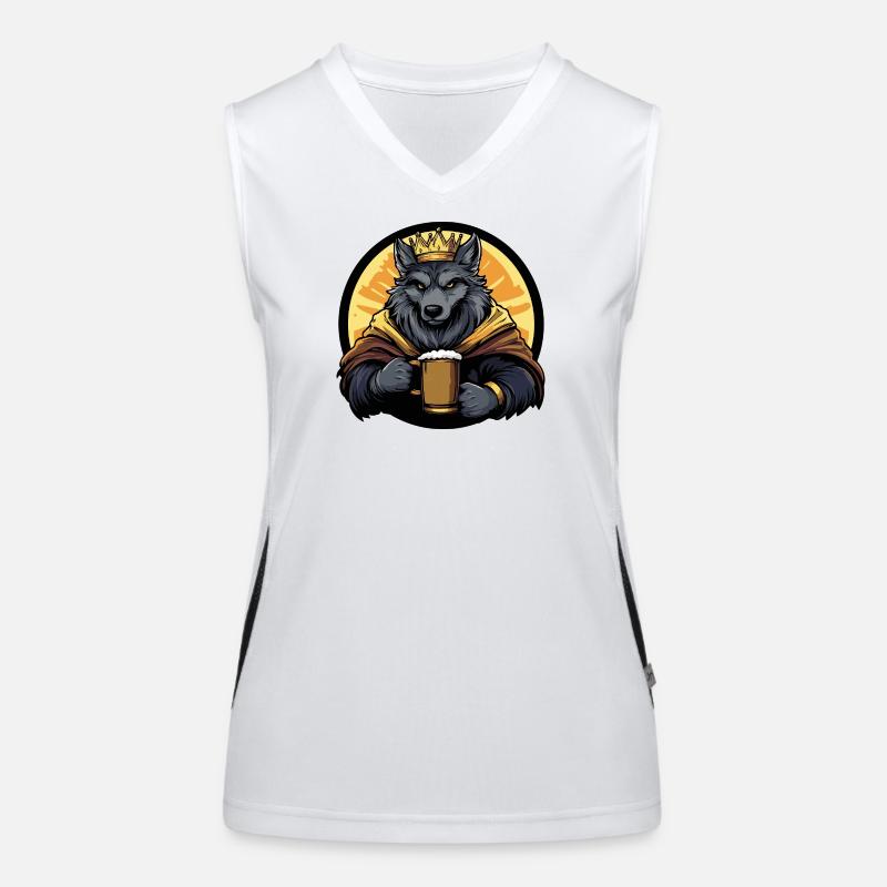 Wolf Bier Lustig Funktionelles Kontrast-Tank Top für Frauen