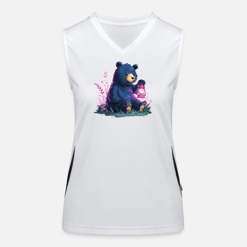 Bear with lantern Women's Functional Contrast Tank Top