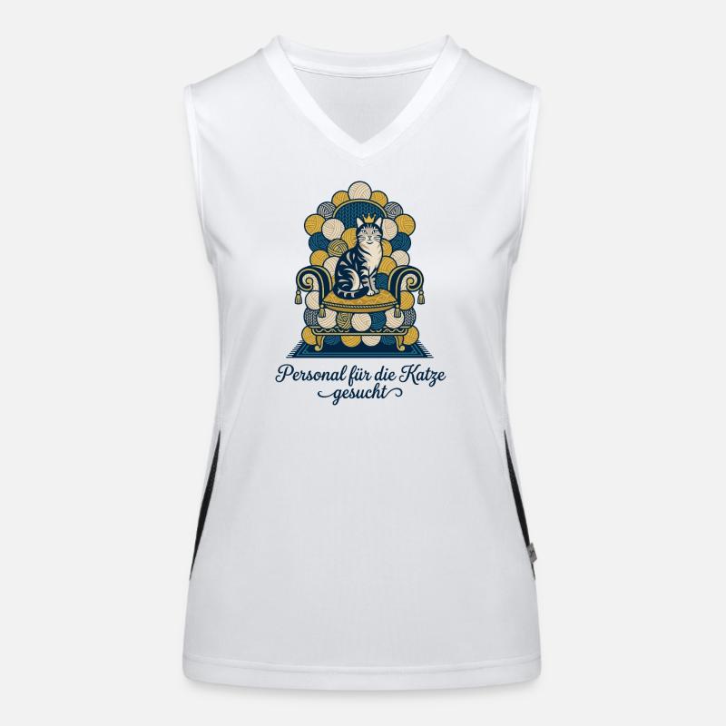 Katze Thron Personal Spruch Funktionelles Kontrast-Tank Top für Frauen