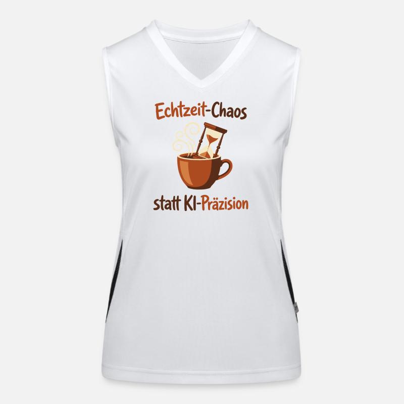 KI-Chaos Kaffee Human Design Funktionelles Kontrast-Tank Top für Frauen