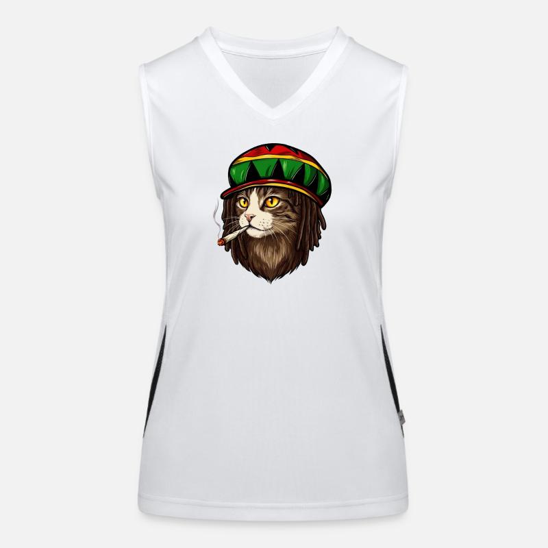 Rasta Cat  Women's Functional Contrast Tank Top