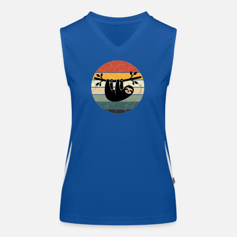 Sloth Gift Retro Design Sunset Funktionelles Kontrast-Tank Top für Frauen