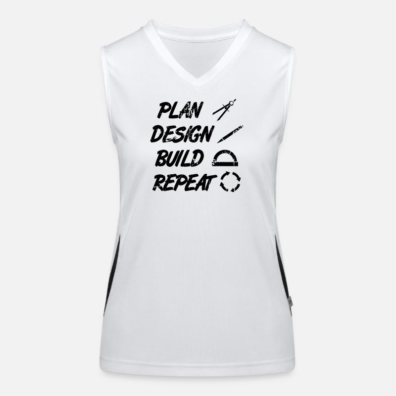 Planifier, Construire, Répéter Débardeur respirant contrasté Femme