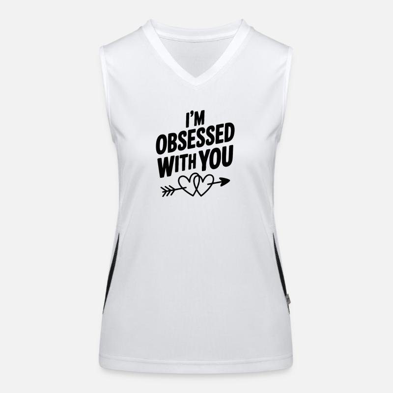Ich bin besessen von dir Funktionelles Kontrast-Tank Top für Frauen