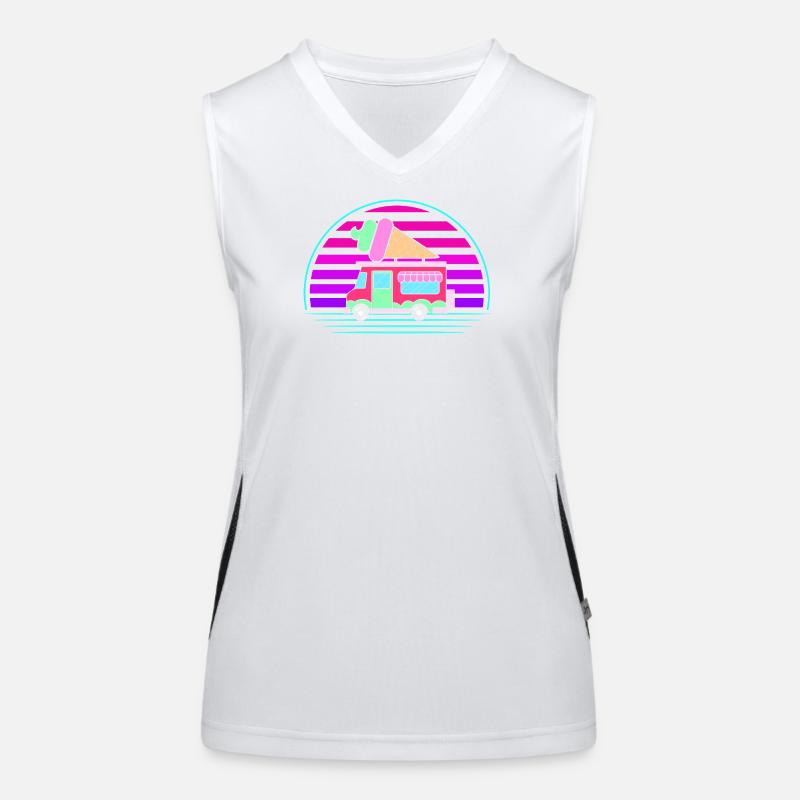 Eiscreme Eiswagen Eis Eisdiele Funktionelles Kontrast-Tank Top für Frauen