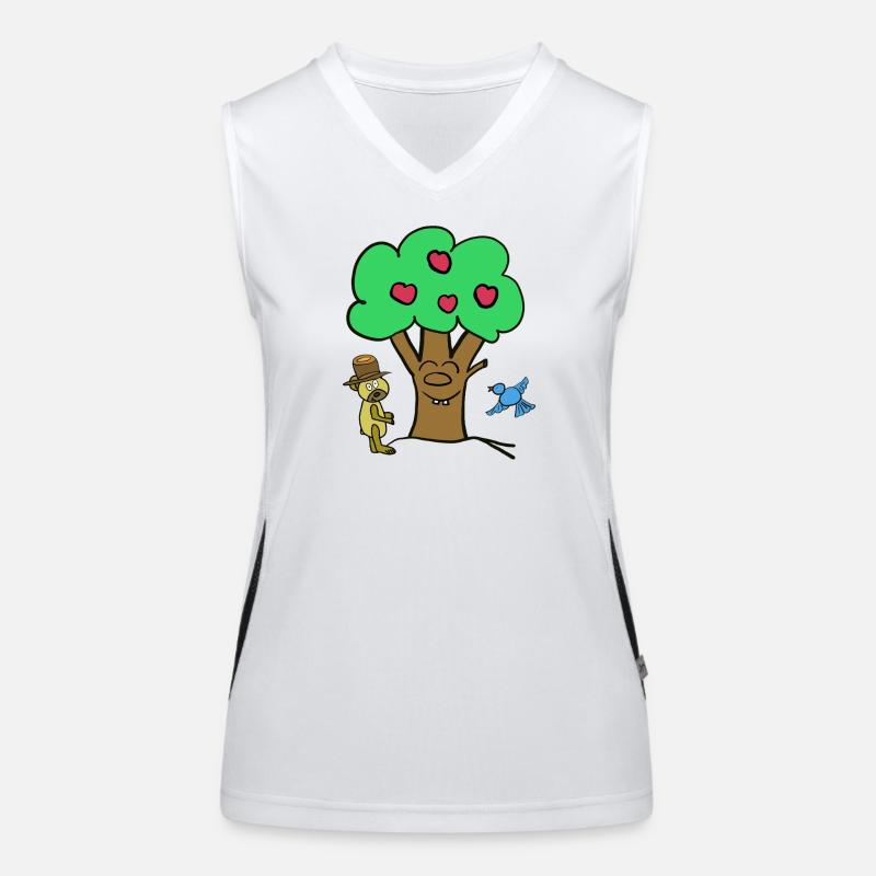 Apple Tree Tree Teddy Bear Summer Child Women's Functional Contrast Tank Top
