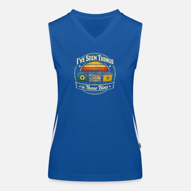 Ich sah Dinge | Container Recyclinghof Funktionelles Kontrast-Tank Top für Frauen