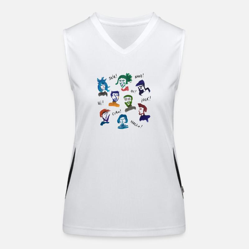 Bunte Kopfgesichter Funktionelles Kontrast-Tank Top für Frauen