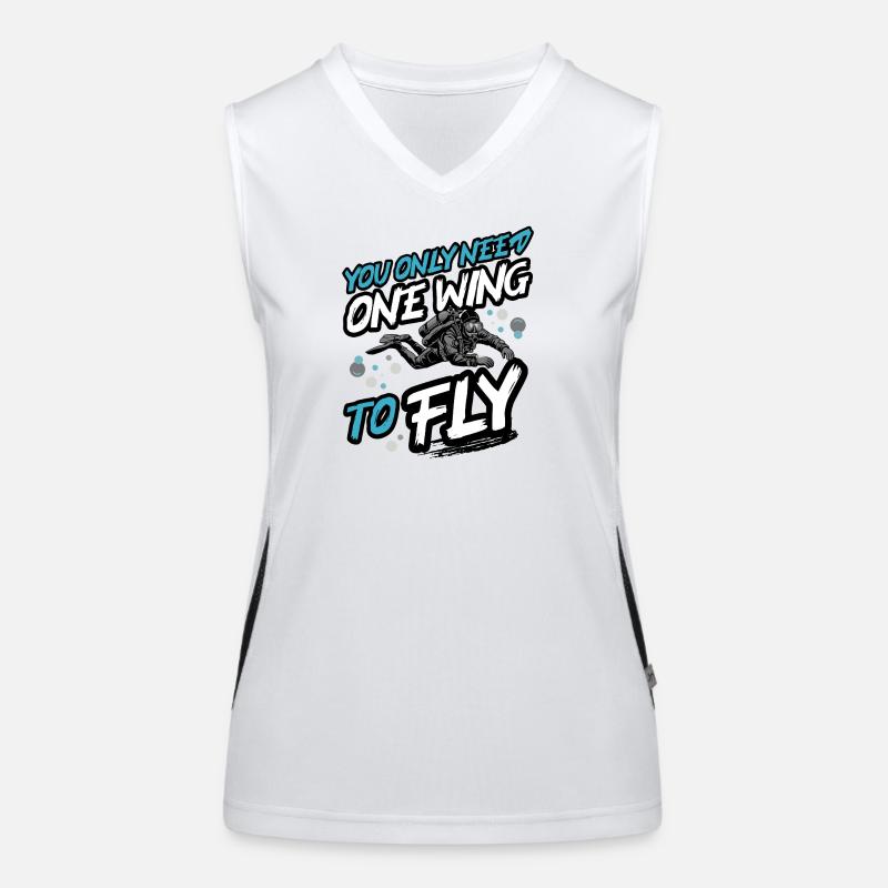 Tauchen One Wing To Fly – Tec & Scuba Diver Design Funktionelles Kontrast-Tank Top für Frauen