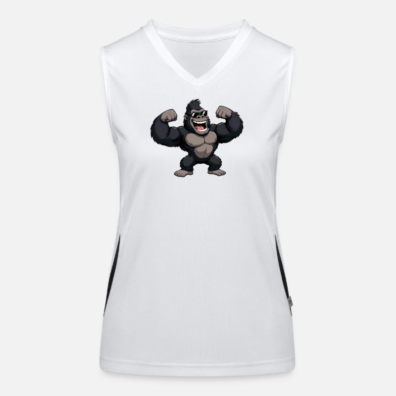Gorilla Kraftheld mit Sonnenbrille Funktionelles Kontrast-Tank Top für Frauen