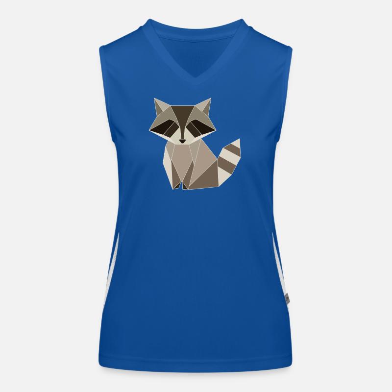 Waschbär Polygon Geometrie Design  Funktionelles Kontrast-Tank Top für Frauen
