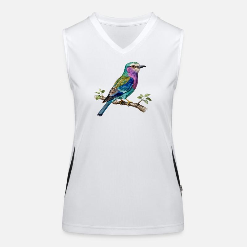 Long-stranded roller – naturalistic engraving Women's Functional Contrast Tank Top