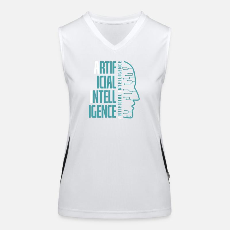 Artificial Intelligence Circuit Face Design Funktionelles Kontrast-Tank Top für Frauen