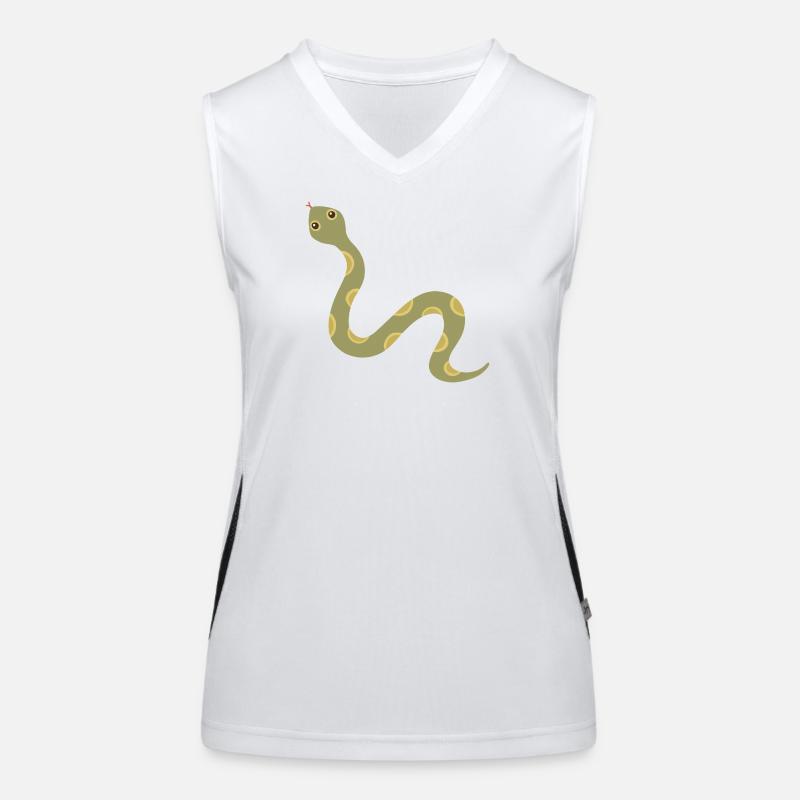 Olive Patterned Snake Illustration Women's Functional Contrast Tank Top
