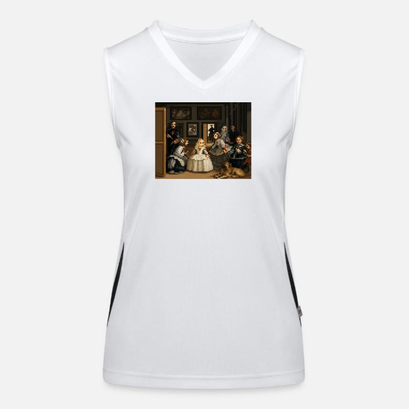 Pixelierte Las Meninas Funktionelles Kontrast-Tank Top für Frauen