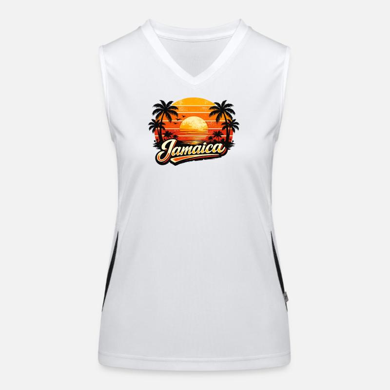 Jamaican Sunset Funktionelles Kontrast-Tank Top für Frauen