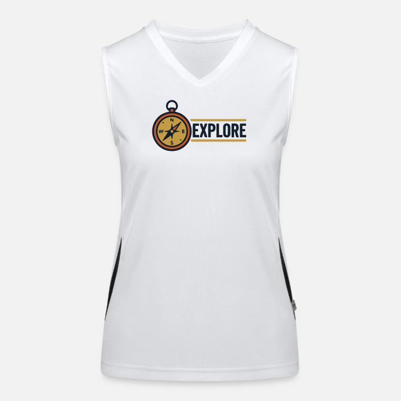 Explore Compass Discover Text Women's Functional Contrast Tank Top