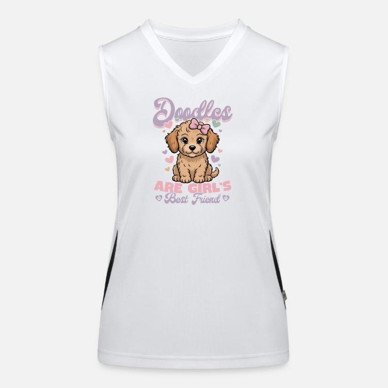 Race de chien Goldendoodle Débardeur respirant contrasté Femme
