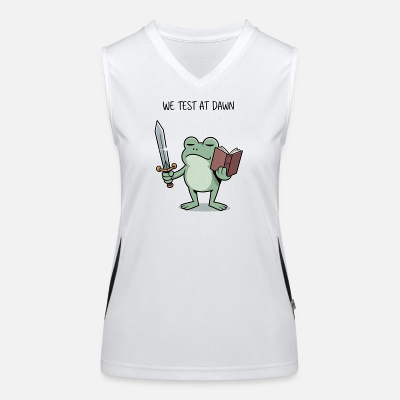 Dawn Frog Knight Reading Sword Design Women's Functional Contrast Tank Top
