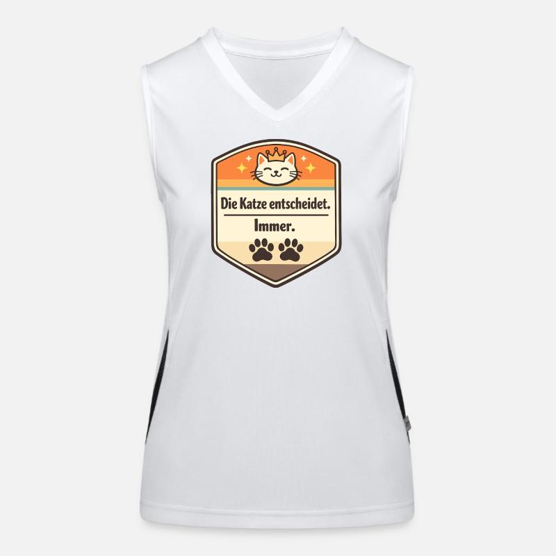 Die Katze entscheidet. Immer. Funktionelles Kontrast-Tank Top für Frauen