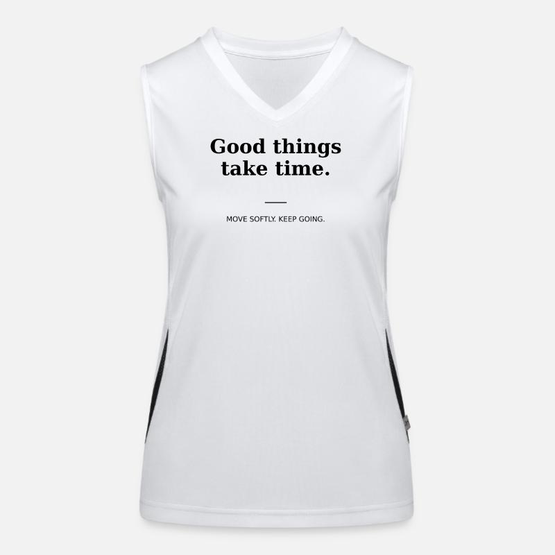 Gute Dinge brauchen Zeit Funktionelles Kontrast-Tank Top für Frauen